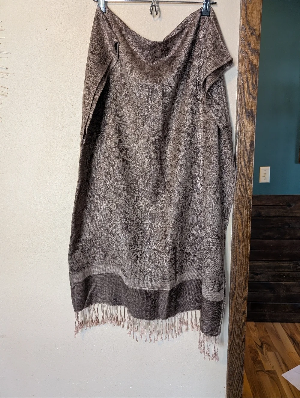 Versatile Brown Paisley Hair Scarf Wrap